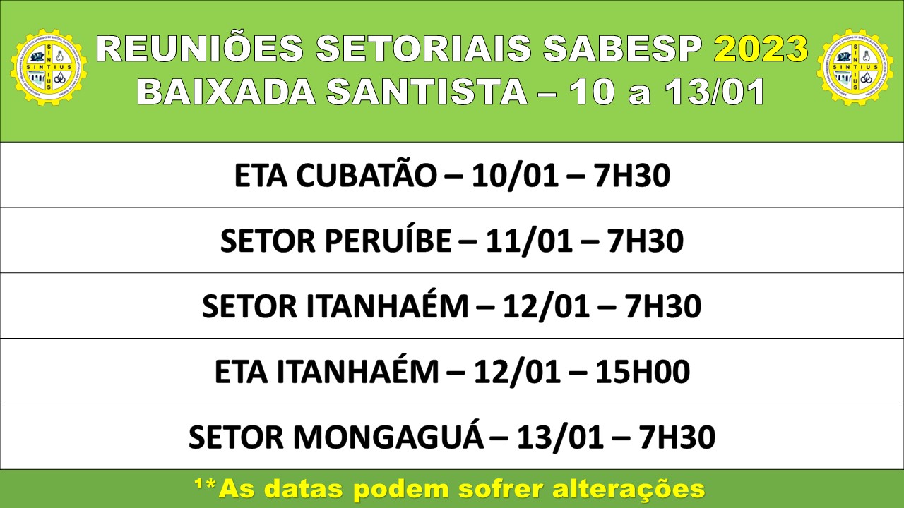 03 01 2023 Sabesp Setoriais SEMANAL 10 a 13.01