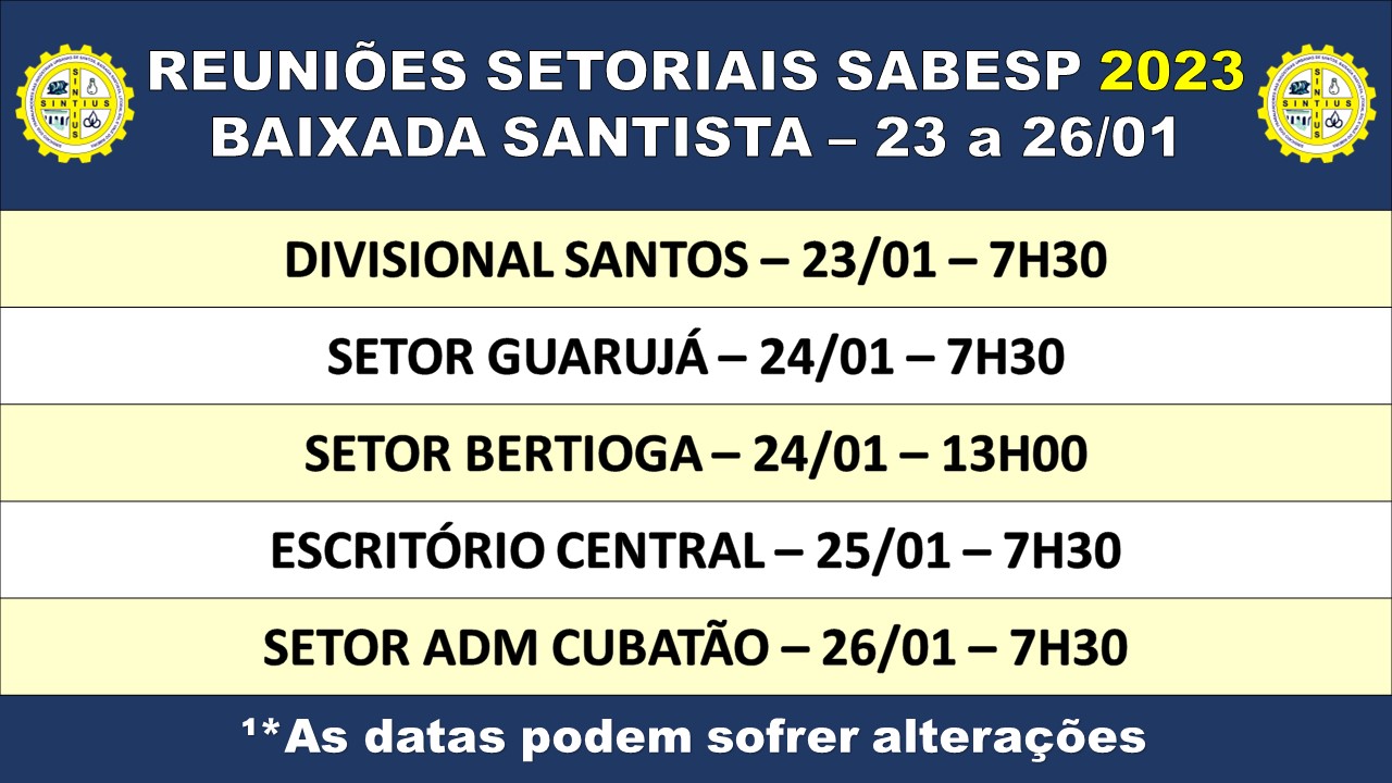 23 01 2023 Sabesp Setoriais SEMANAL 23 a 26 01