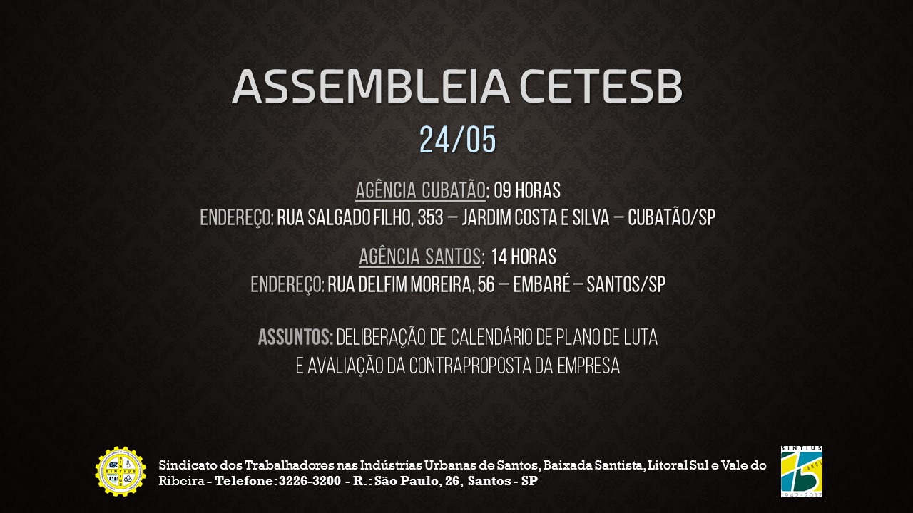 ASSEMBLEIA CETESB - 24 DE MAIO