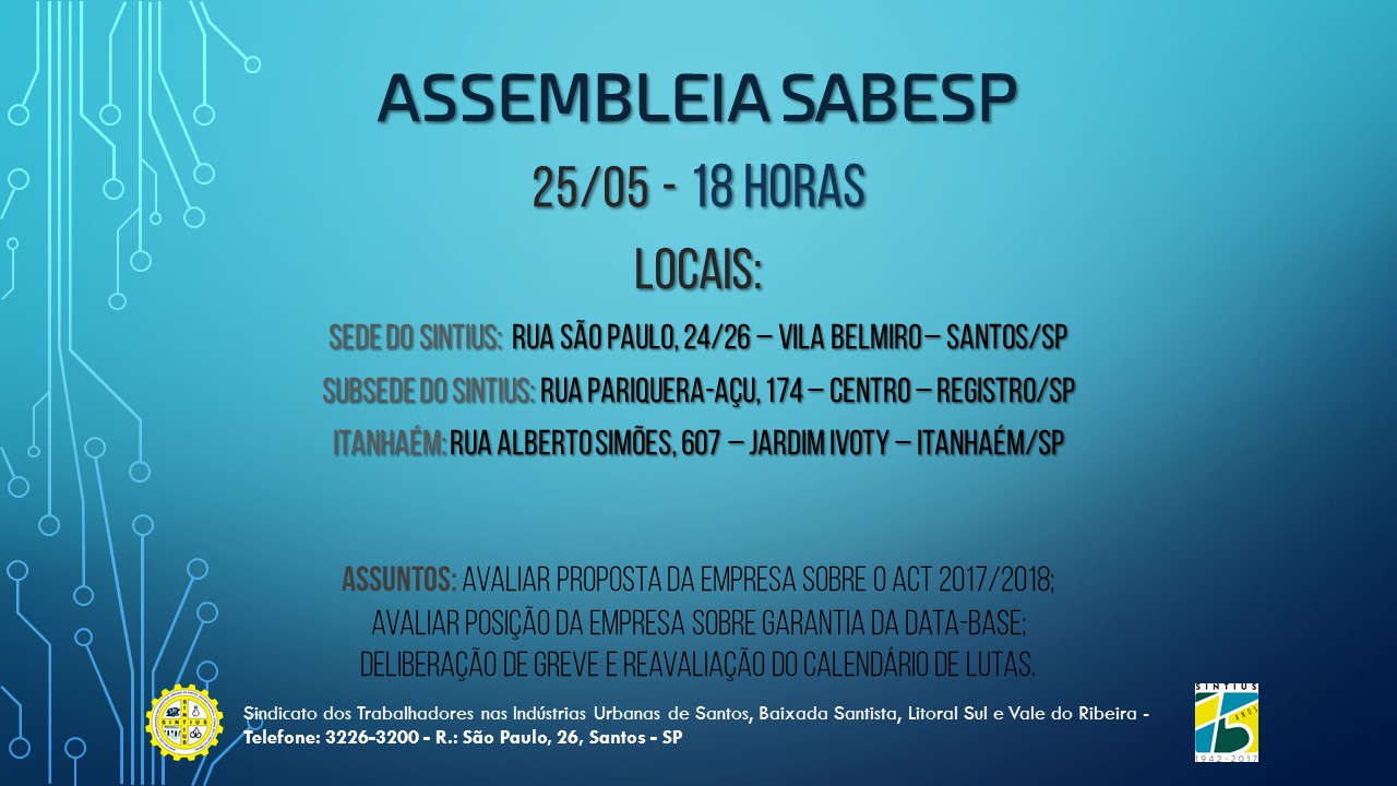 ASSSEMBLEIA SABESP - 25 DE MAIO